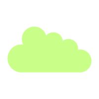 Simple cloud in green color illustration for design element png