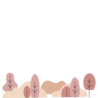 Cute jungle illustration in minimalist style and pastel color for design element png