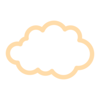 illustration de contour de nuage simple en couleur crème pour l'élément de conception png