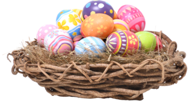 Happy Easter day eggs in nest png