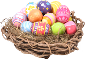 Happy Easter day eggs in nest png