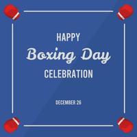 simple happy boxing day poster on blue background vector