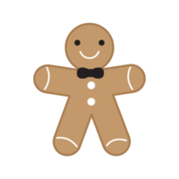 PNG illustration of cute gingerbread man isolated on transparent background.