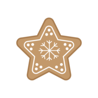 PNG illustration of cute gingerbread cookie isolated on transparent background.