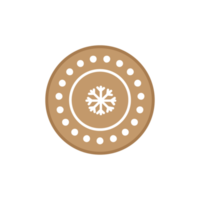 Png illustration of cute gingerbread round cookie isolated on transparent background.