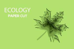 Gradient green wallpaper with a layered effect in the style of a paper cut vector