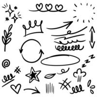 set of Hand drawn doodle elements for concept design isolated on white background. vector illustration.