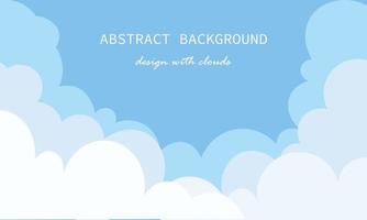 Beautiful fluffy clouds on blue sky background.Paper cut style. Place for text vector