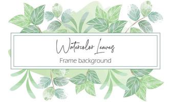 Watercolor floral frame vector