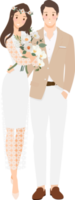 schöne böhmische braut und bräutigam hochzeitspaar cartoon flache sytle png