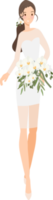 beautiful casual bohemian bride cartoon flat sytle png