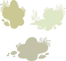 Set of small silhouettes for backgrounds with natural elements. vector