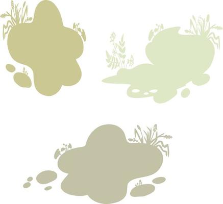 Set of small silhouettes for backgrounds with natural elements.