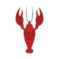 Lobster icon, flat style. vector