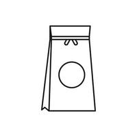 Tea packed in a paper bag icon, outline style vector