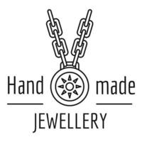 Hand made jewellery logo, outline style vector