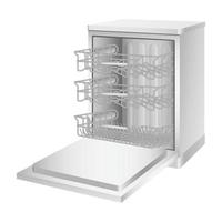 Dishwasher machine icon, realistic style vector