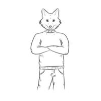anthropomorphic fox profile vector