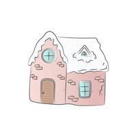 a house under the snow vector