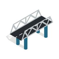 Road bridge icon, isometric 3d style vector