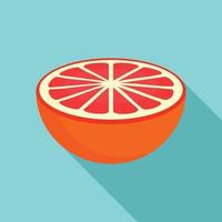 Half of grapefruit icon, flat style vector