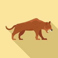 icono de jaguar de la edad de piedra, estilo plano vector