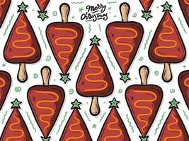 Christmas Ice Cream Pattern vector
