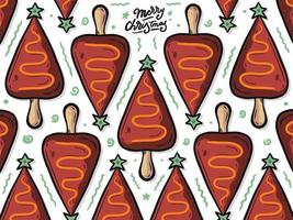 Christmas Ice Cream Pattern vector