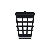 Trash can icon, simple style vector