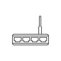 Router icon, outline style vector