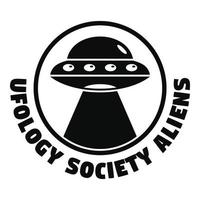 Ufology society aliens logo, simple style vector