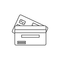 Credit card icon, outline style vector