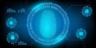 fingerprint Electronic board vector design for technology and finance concept and education for creative future digital background data connection