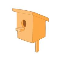 Birdhouse or nesting box icon, cartoon style vector