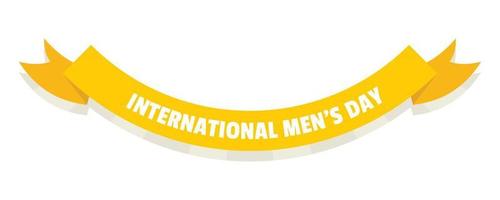 International men day ribbon icon, flat style vector