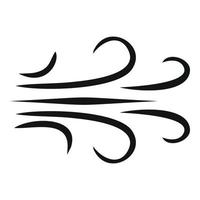 Wind icon, simple black style vector