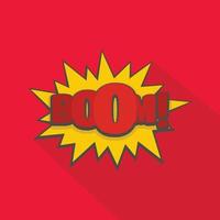 Comic boom big icon, flat style vector