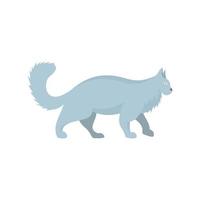 Grey cat icon, flat style vector