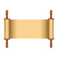 Rolled old papyrus file mockup, realistic style vector