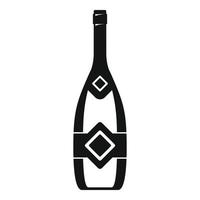 Closed champagne icon, simple style vector
