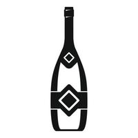 Closed champagne icon, simple style vector