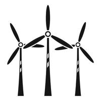 Wind turbine farm icon, simple style vector