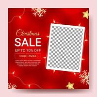 christmas promotion social media banner red background vector