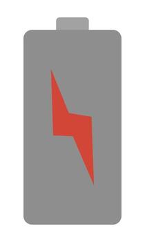 Battery is fully charged. The image of energy in the form of lightning. An abstract representation of the fullness of energy. Flat style. Vector illustration