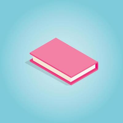 Pink book icon, isometric 3d style