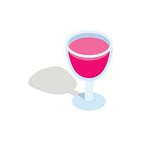 Alcohol cocktail icon, isometric 3d style vector