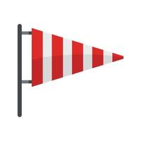 Meteorology windsock icon, flat style vector