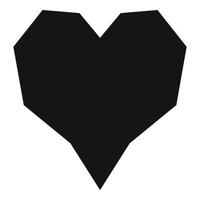 Angular heart icon, simple style. vector