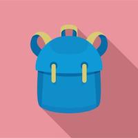 Kid backpack icon, flat style vector