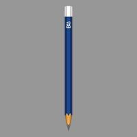 Blue pencil icon, realistic style vector